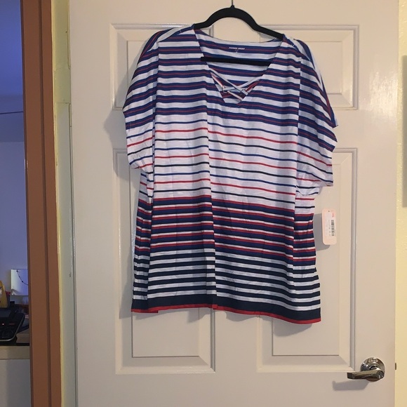 Allison Daley Tops - NWT Allison Daley Multicolor Striped Short Sleeve Top